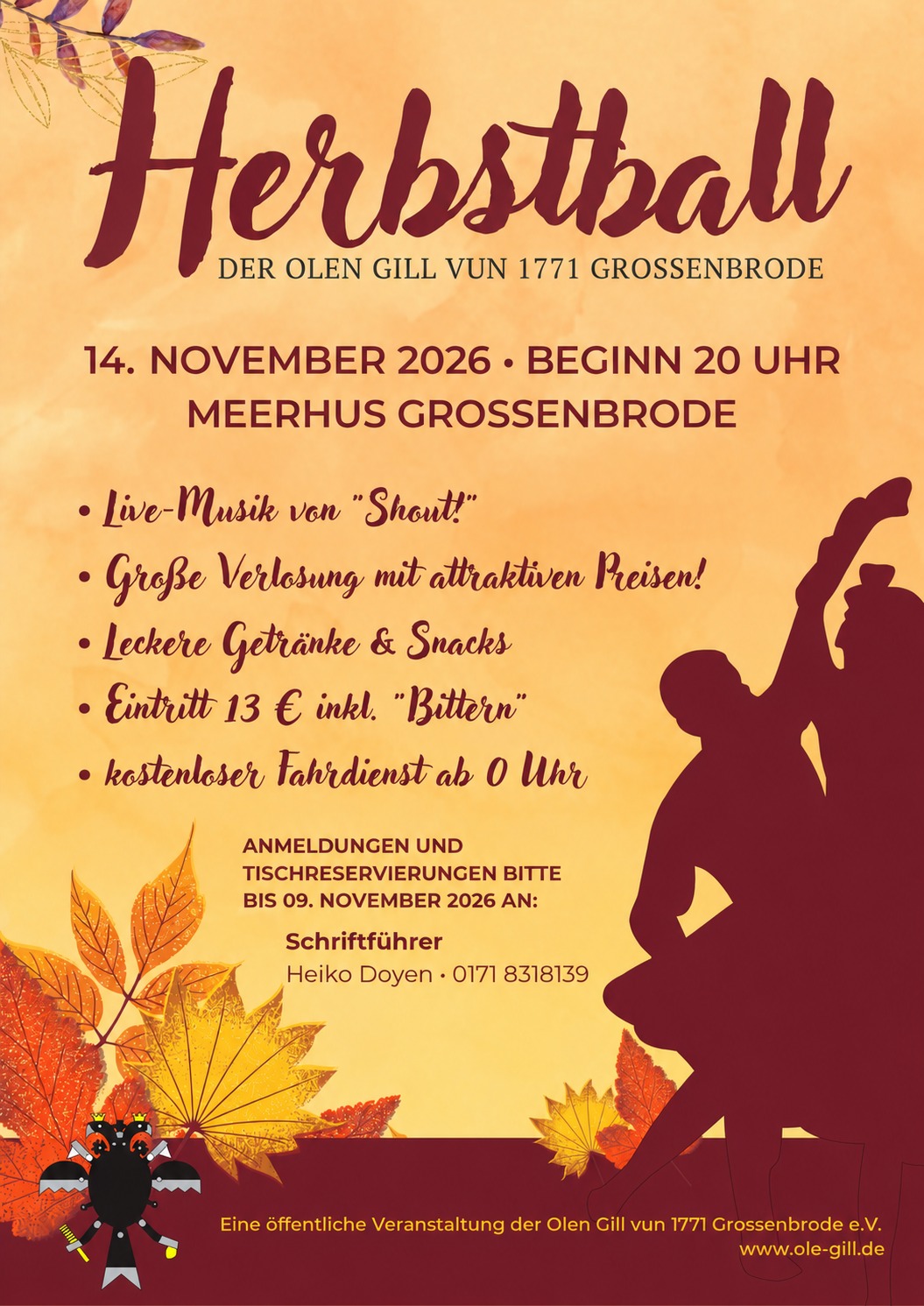 Herbstball 2026 – Die Olen Gill lädt zum Tanz!